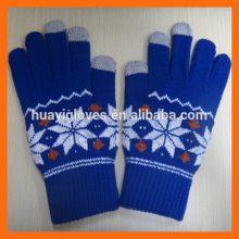 Daily Life Usage and Jacquard Style Knitted Touch Screen Winter Glove