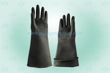 Industrial High Risk Gloves Black Beaded Cuff With Curved Fingers
