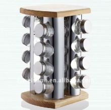 spinng spices rack with 16 glass pot