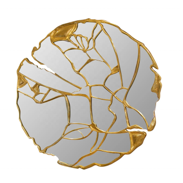 Boca Do Lobo Brass Frame Circle Mirror - Luxury Handcrafted All-Metal Art Decor for Living Room