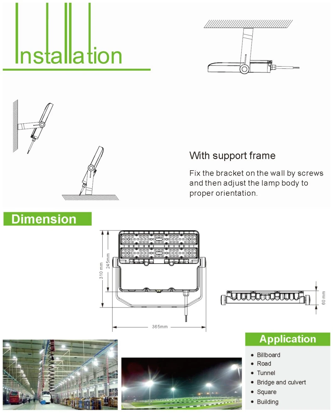 New Arrival 220V 100W LED Flood Light IP66 for Stadium