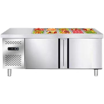 Western-Style Buffet Countertop Salad Bar Display Counter with Glass