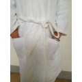 100% algodão waffle Kimono Collar White Bathrobe