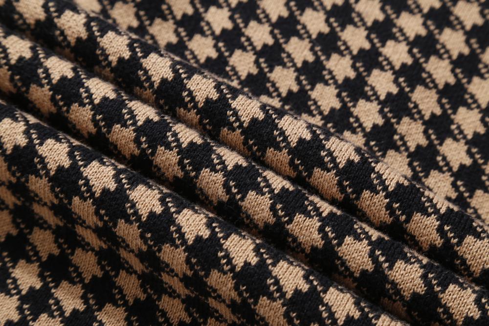 Pull à col rond en jacquard tricoté pour hommes