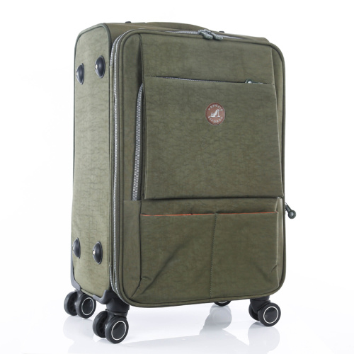 olive green nylon fabric luggage universal wheels bags