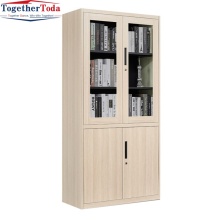 Modern Wooden Transfer Print Office File Cupboard Steel Storage Filing Cabinet for Office