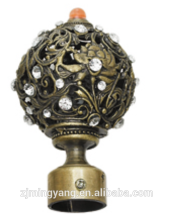 Metal Drapery curtain rod Finial - - Set of 2 (Bronze)