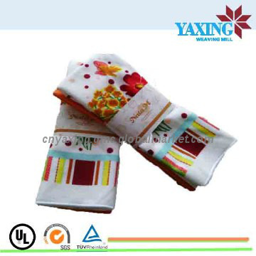 Microfiber printed kitchen towel with printed daily use items