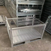 Stackable Foldable Wire Mesh Containers for Industrial Storage and Pallet Cage