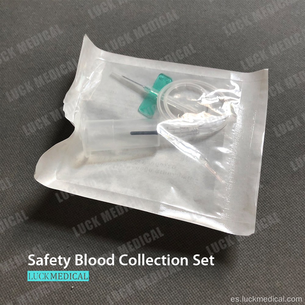 Aguja de seguridad con el soporte para la recolección de sangre