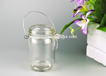 Clear glass jar with metal screw top lid