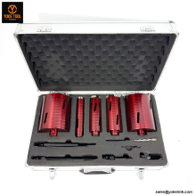 Portable Carry Case 11 piece Dry Diamond Core Bits Set With SDS Plus, Adaptors