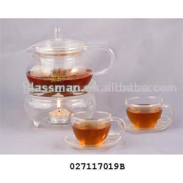 Glass Flower Tea Pot