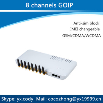 Hot selling 8 port GSM broadband relay gateway voip network goip