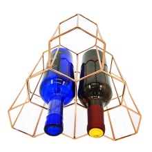 wire geometric 6 bottle wine rack holder