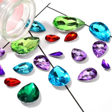 Mutil color acrylic stone finish drop earrings
