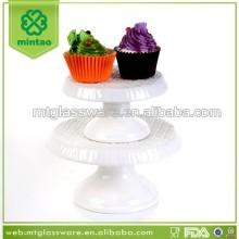 7.6'' 5.8'' Ceramic Wedding Cup Cake Dome with Stemmed Base