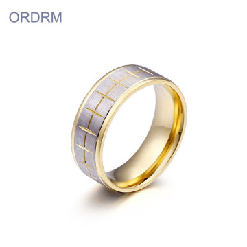 Stainless Steel Two Tone Mens Rings Band
