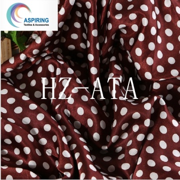 DOT Printing Satin Fabric, Cheap Polyester Satin