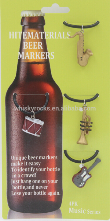 Guitar shape bottle markers beer markers