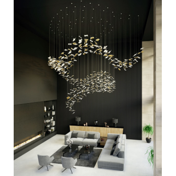 Salon de villa pendentif de luxe Big Crystal Chandeliers
