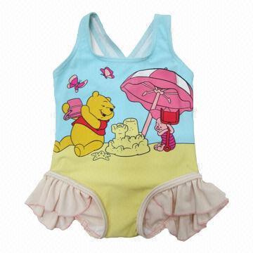Baby sublimation swimsuit, Disney-licensed "Winnie the Pooh" design