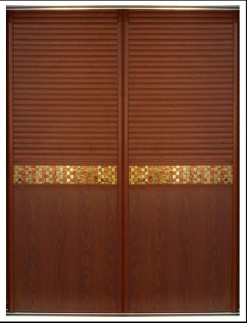 Aluminum Frame Custom Louvered Closet Doors, Bedroom Wavelike Wooden Bifold Closet Door