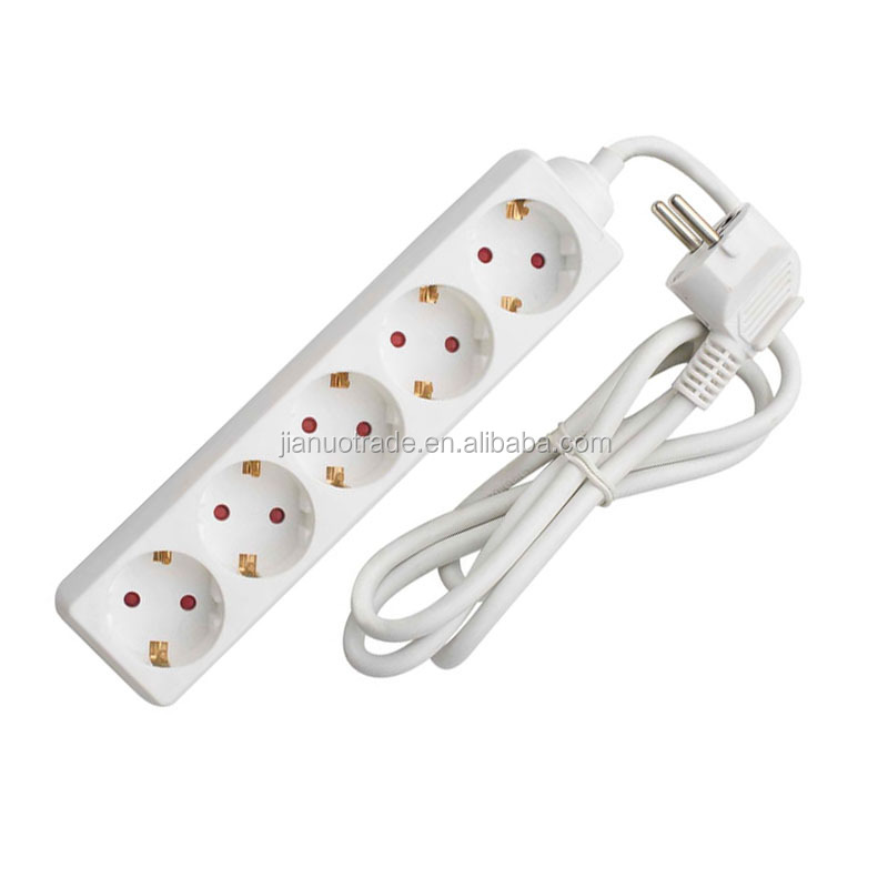 Schuko 6 Way Socket European Power Strip