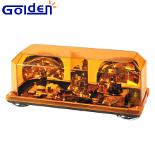 2 Rotators Amber Lens Rotating Halogen Mini Light Bar Warning Lamps