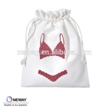 Recyclable custom printed calico drawstring,small calico drawstring bags
