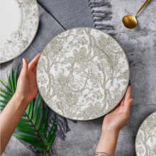 Natural Style Grey Flower Wedding Dinnerware for Hotels - Porcelain Plates