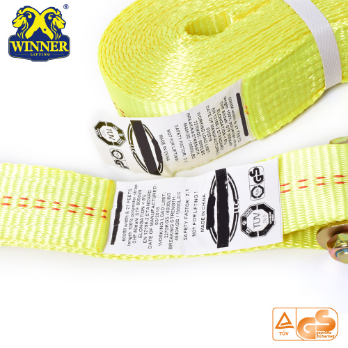 Polyester Skräddarsydd Ratchet Tie Down Strap With Hooks