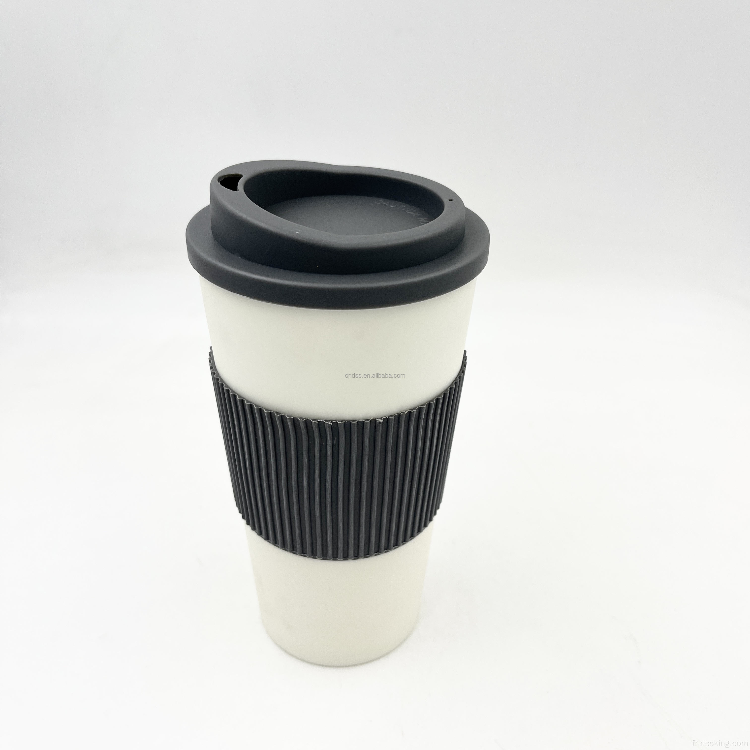 tasse de café en plastique sans BPA avec manche 16 oz 500 ml de tasses en plastique tasse de café réutilisables avec couvercles