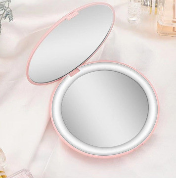 Wholesale Cosmetics: Mini LED Pocket Mirrors - Portable, Foldable Travel Makeup Mirrors