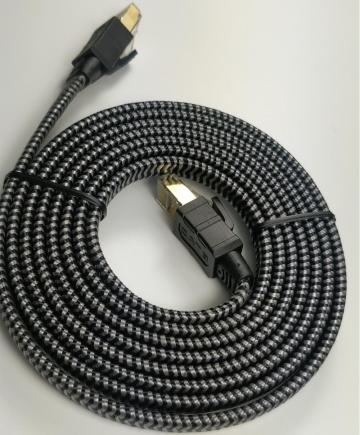 High Speed Nylon Braided Flat Network Cable Cat8