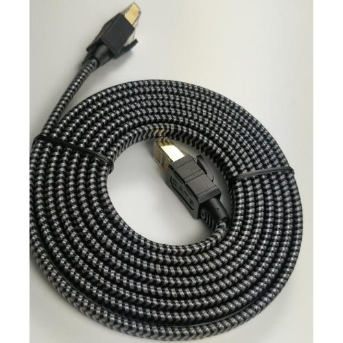 Cable Ethernet plano Cat8 Nylon trenzado de alta velocidad