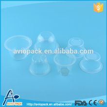 High barrier microwaveable clear plastic mini cup jelly