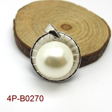 2016 round shape pearl mounting 925 silver pendants for necklaces
