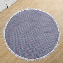 China Manufacturers Customized Personalized Tassel Blanket 100% Microfiber Round blanket With Tassels Ultra Soft