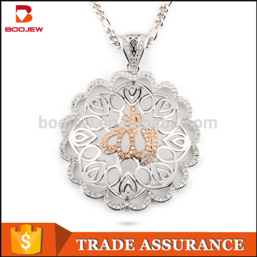 New design Lace sterling silver gold plated pendant silver gold plated pendant for women