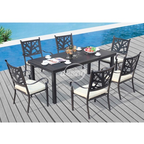 outdoor luxury living room aluminum casting table and chair furniture