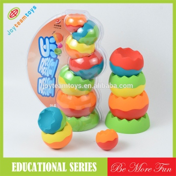 JTE41109 Cube Stack Cup Toy Plastic Block Cup Toy Folding Cup Toy