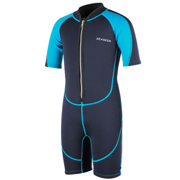 Seasin Boys Chest Zip Shorty Wetsuits 3mm