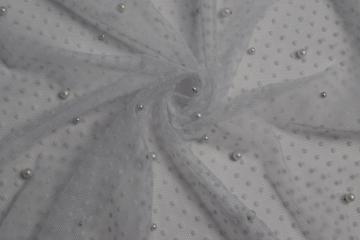 White Mesh Fabric With Lulu And Flocking a3