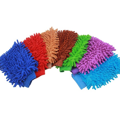 red orange microfiber cloth mitt dusting mitt