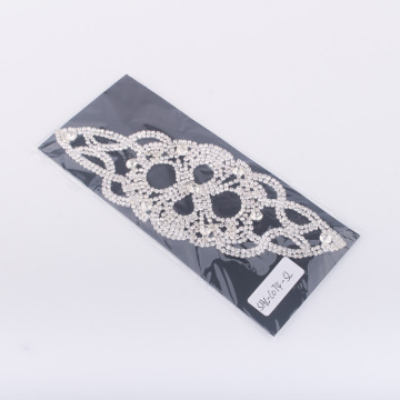 Sew Bridal Applique In Crystal Gold Trim Patch 3D