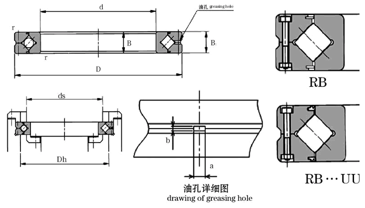 RB διασταύρωση ρουλεμάν RB Crossed Roller Bearing