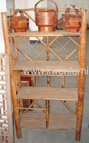 Antique Bamboo Bookcase 