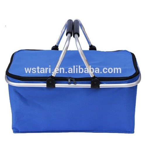 Convenient polyester foldable shopping basket, HIgh quality best selling picnic basket