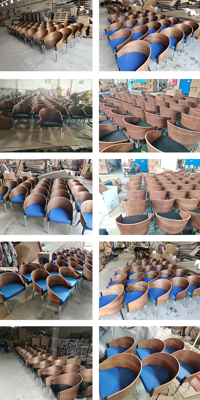 Good quality soft upholstery seat plywood dining chair with iron leg